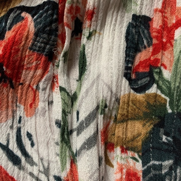 Hilary Radley Tropical Floral Tie Waist Tunic Blouse Dainty Feminine - Picture 8 of 9